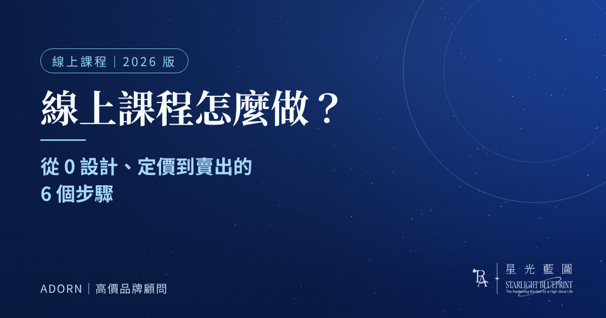 線上課程怎麼做？專業工作者從 0 設計、定價到賣出的 6 個步驟（2026 版）